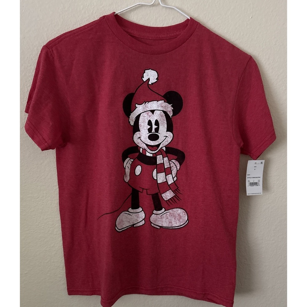 New Disney Mickey Mouse Christmas Tee T-Shirt Youth Small Mickey Roadster Racers